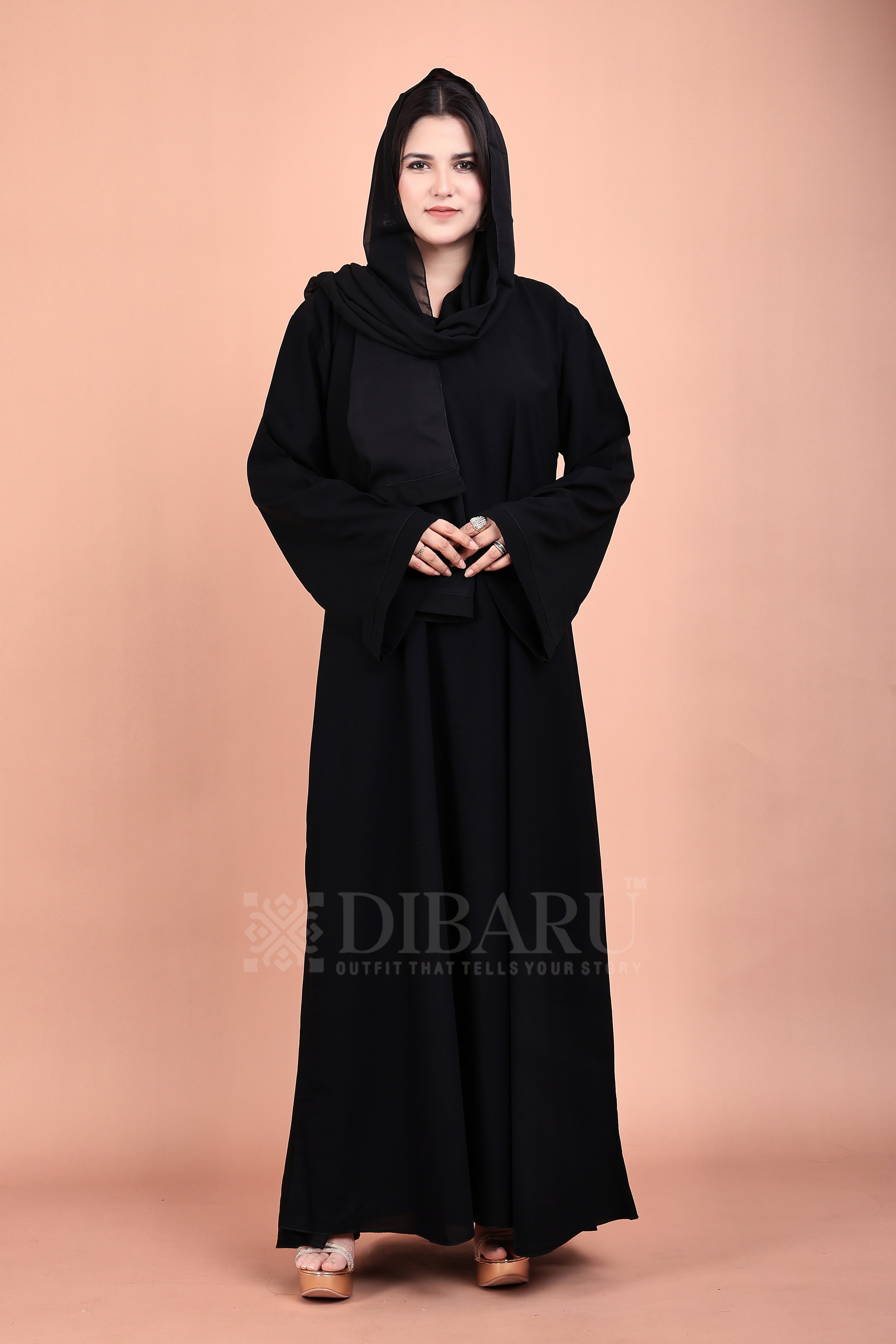 Plazo Sleeves Round Neck Made Up Of Premium Firdos Fabric Full Lenght Burqa For Womens And Girls