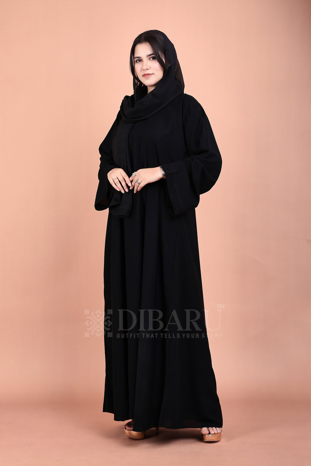 Plazo Sleeves Round Neck Made Up Of Premium Firdos Fabric Full Lenght Burqa For Womens And Girls