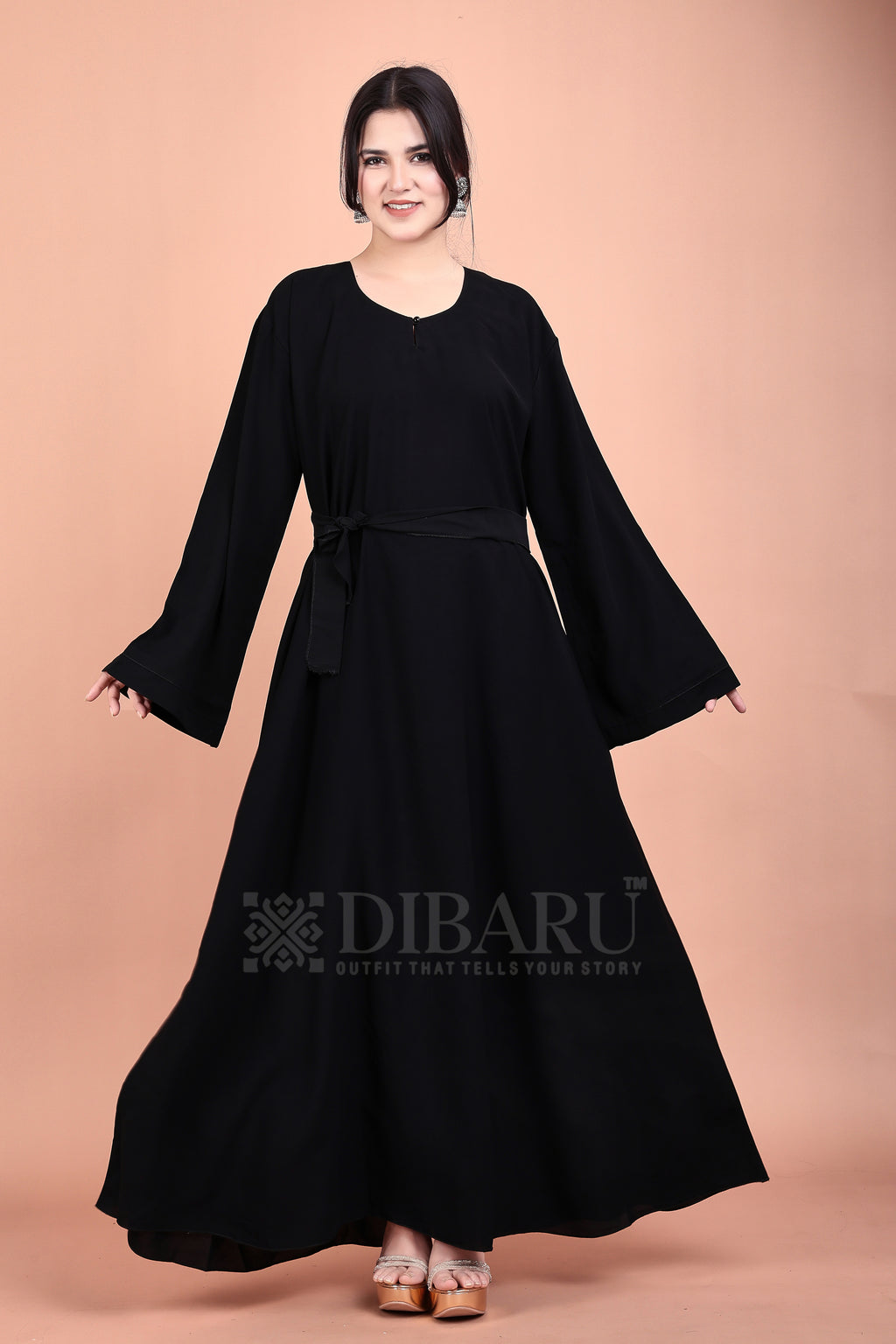 Plazo Sleeves Round Neck Made Up Of Premium Firdos Fabric Full Lenght Burqa For Womens And Girls