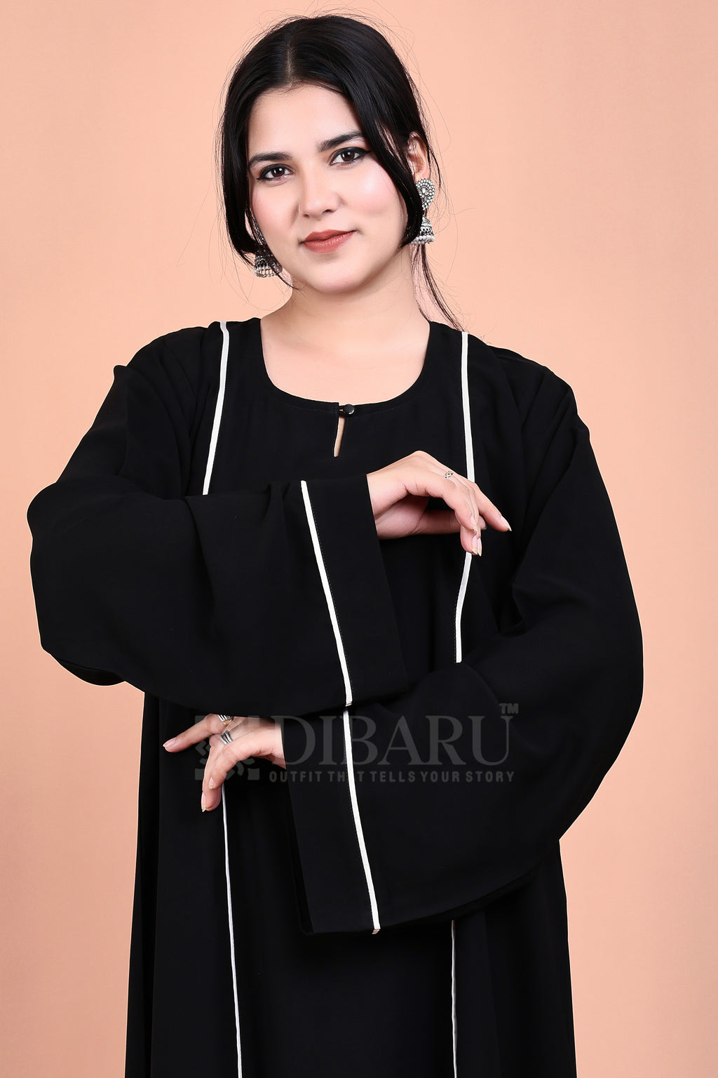 Round Neck 2 Piping With Plazo Sleeves Made Up Of Premium Firdos Fabric Full Lenght Burqa For Womens And Girls