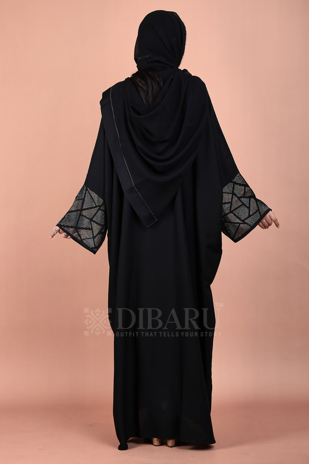 V Neck Multicolor Trinagular Stone Design With Plazo Sleeves Made Up Of Imported Nida Fabric Full Lenght Designer Kaftan For Womens And Girls