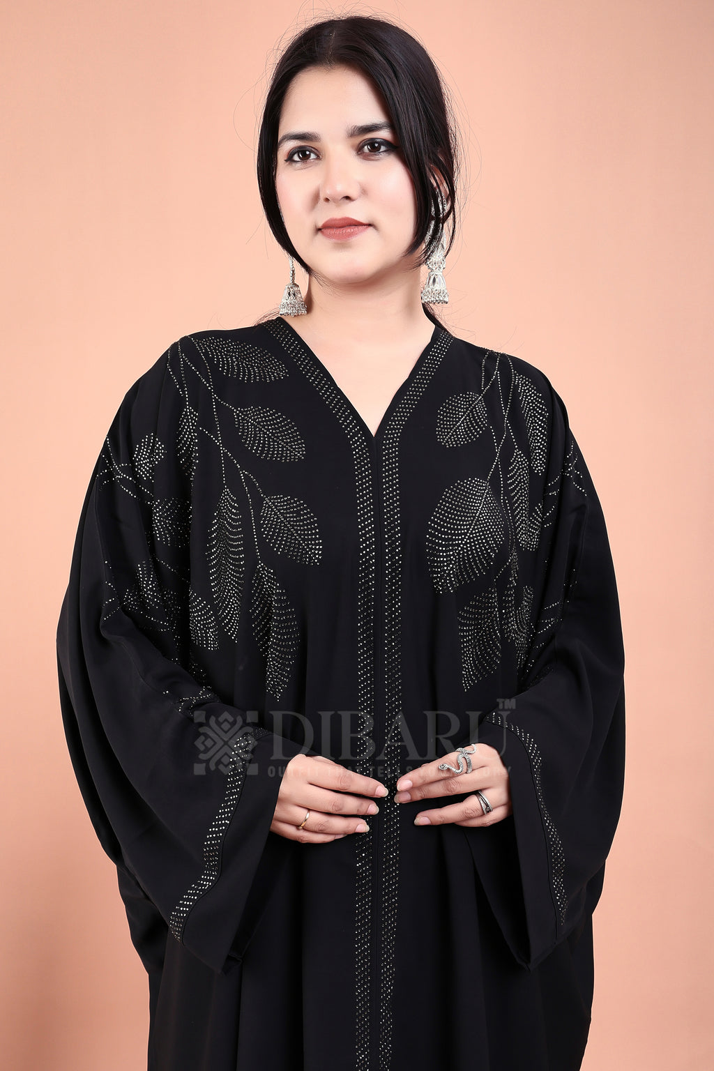 V Neck Leaf Design With Plazo Sleeves Made Up Of Imported Nida Fabric Full Lenght Designer Kaftan For Womens And Girls