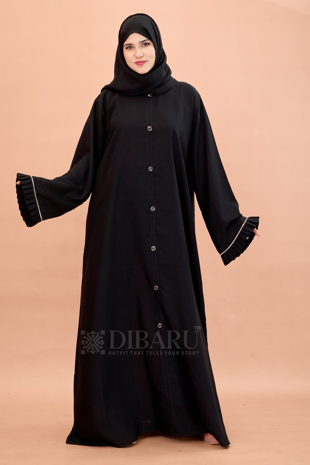 Round Neck Button on Front With Plazo Sleeve Pleating And Stonework Made Up Of Premium Firdos Fabric Full Lenght Designer Aabya For Womens And Girls