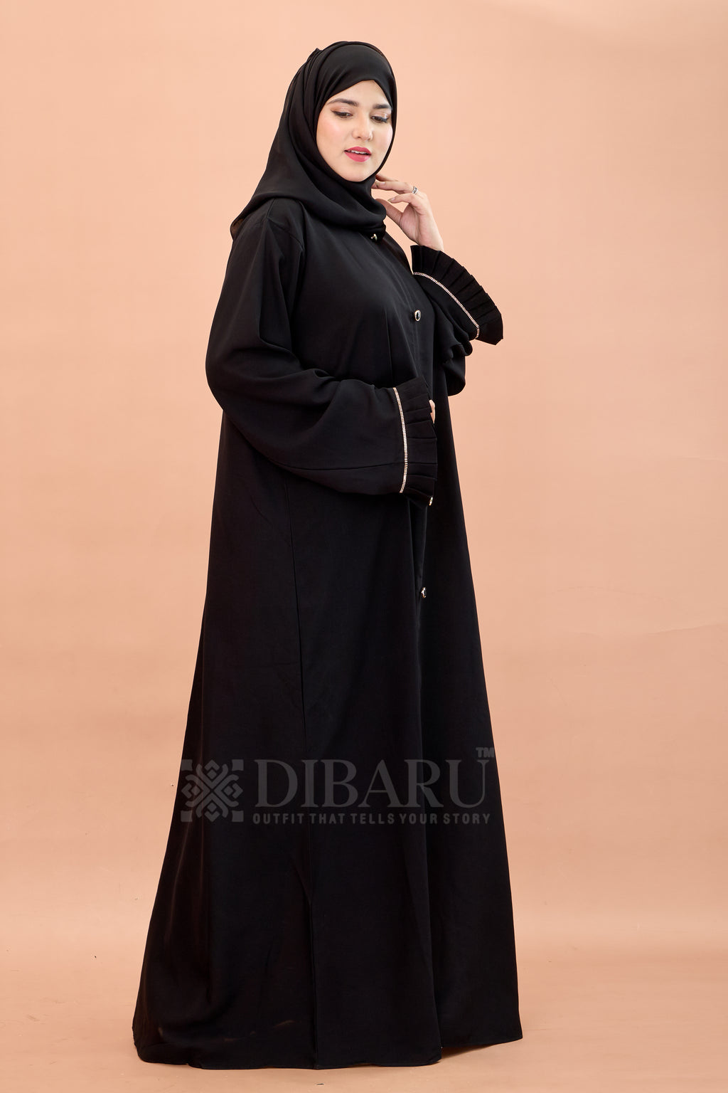 Round Neck Button on Front With Plazo Sleeve Pleating And Stonework Made Up Of Premium Firdos Fabric Full Lenght Designer Aabya For Womens And Girls