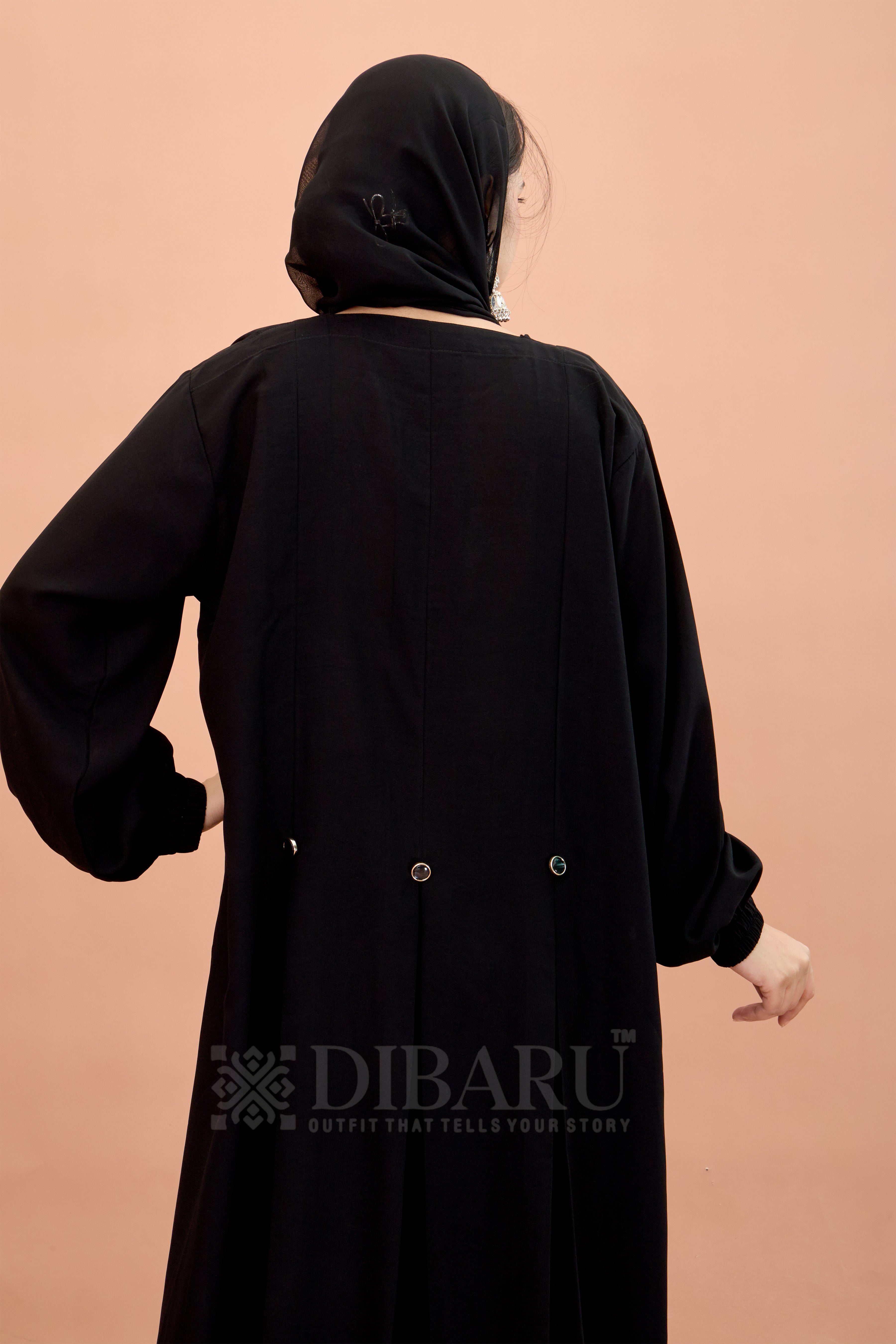 Round Neck Front Open Full Chain with Elastic Sleeve Made Up Of Premium Firdos Fabric Full Lenght Designer Aabya For Womens And Girls