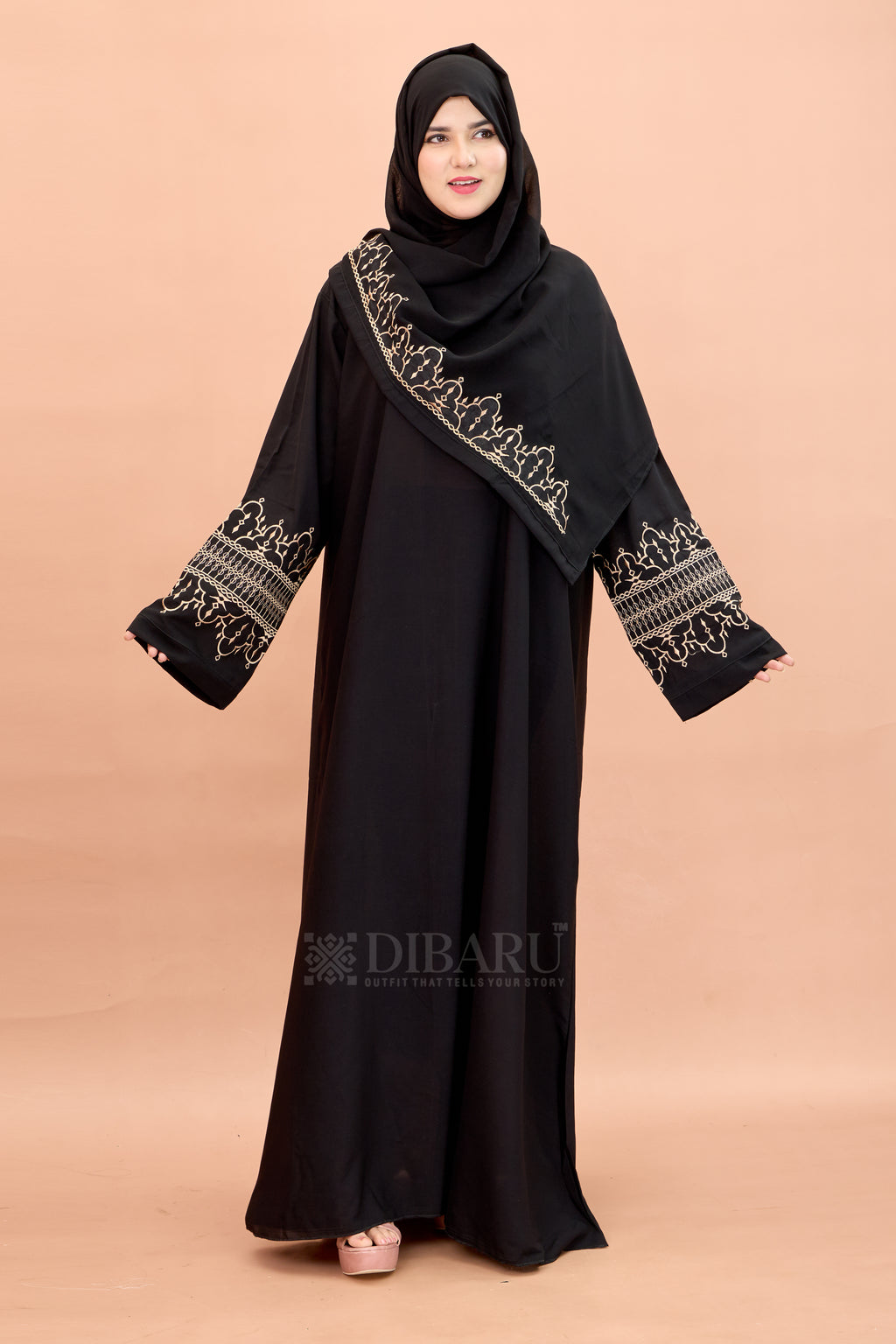 Round Neck Arc Embroidery work with Plazo Sleeve Made Up Of Premium Firdos Fabric Full Lenght Designer Aabya For Womens And Girls