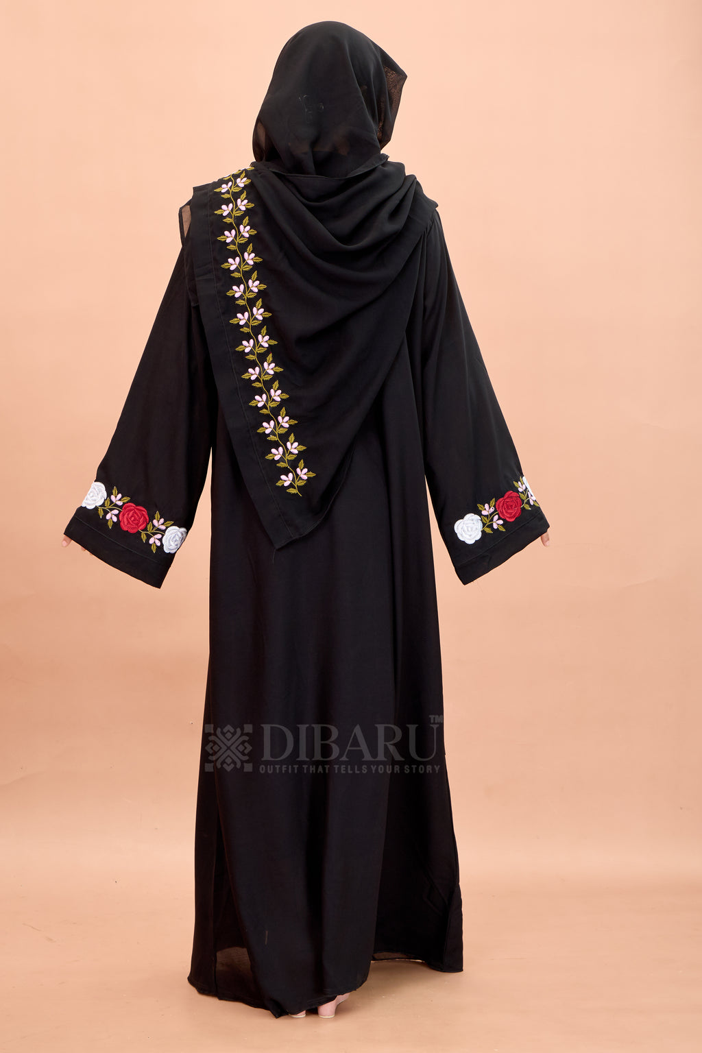 Round Neck Rose Flower Embroidery work with Plazo Sleeve Made Up Of Premium Firdos Fabric Full Lenght Designer Aabya For Womens And Girls