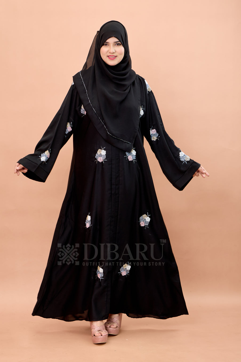 V Neck 5 Color Flower Hand Work With Plazo Sleeve Made Up Of Imported Nida Fabric Full Lenght Designer Aabya For Womens And Girls