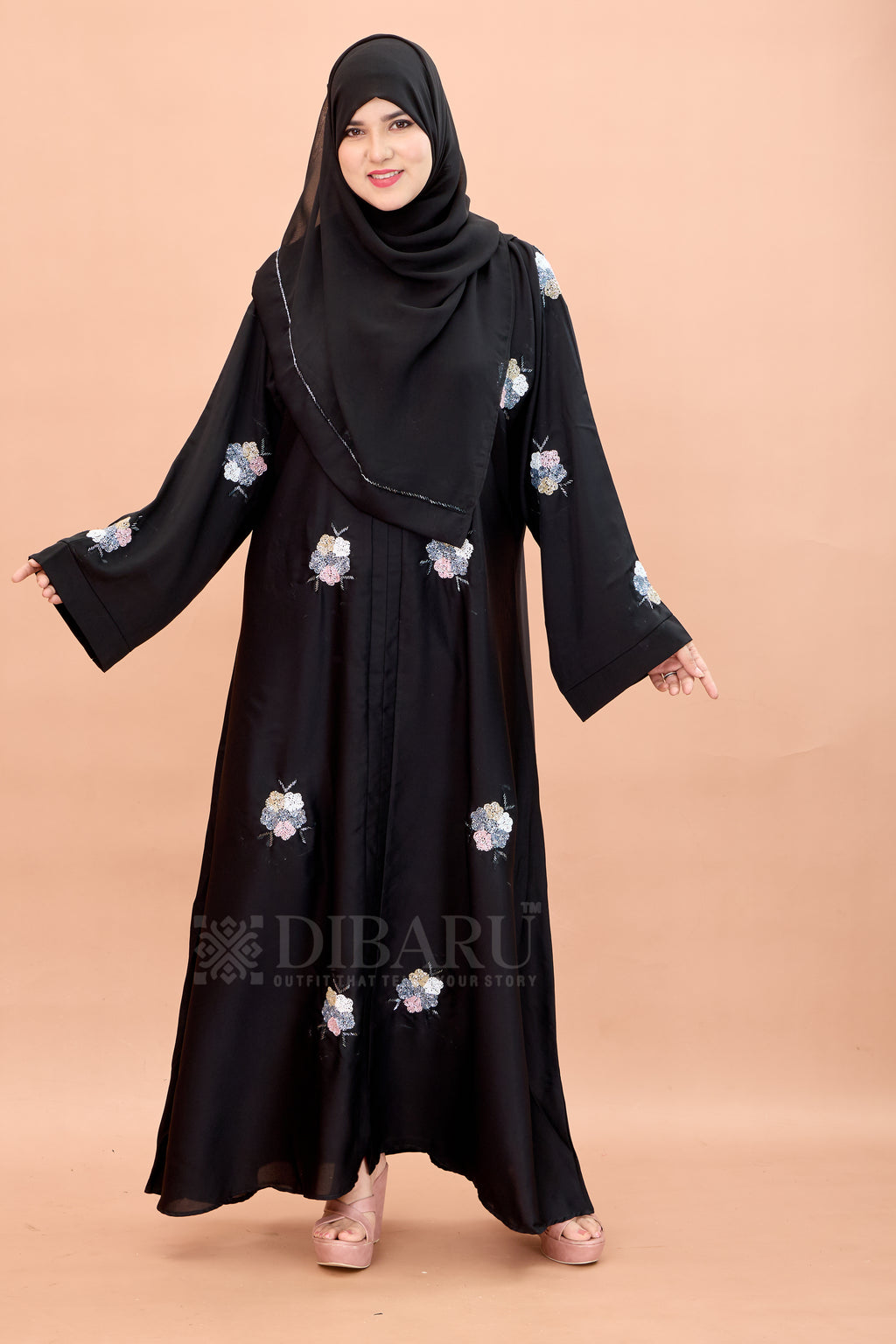 V Neck 5 Color Flower Hand Work With Plazo Sleeve Made Up Of Imported Nida Fabric Full Lenght Designer Aabya For Womens And Girls