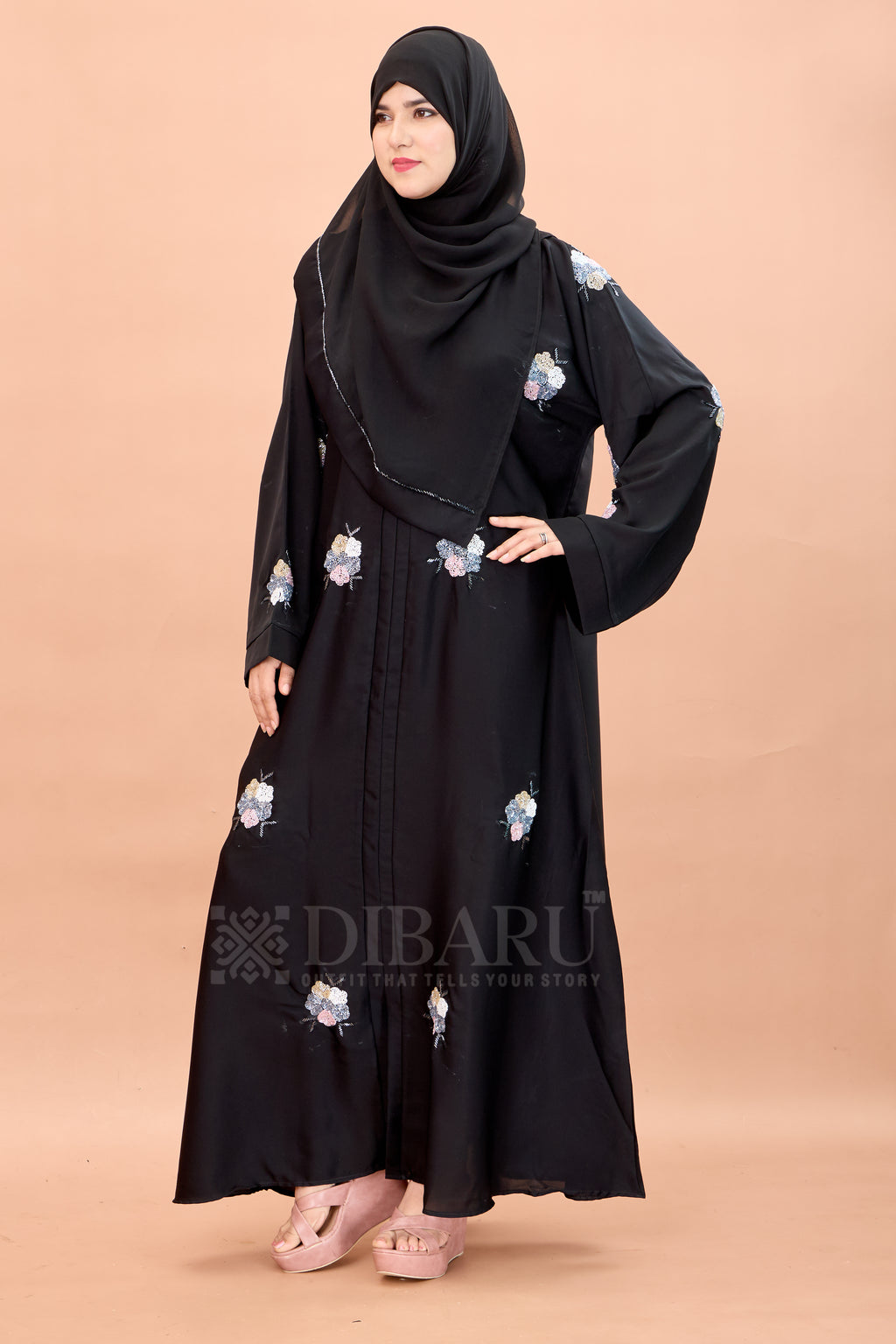 V Neck 5 Color Flower Hand Work With Plazo Sleeve Made Up Of Imported Nida Fabric Full Lenght Designer Aabya For Womens And Girls