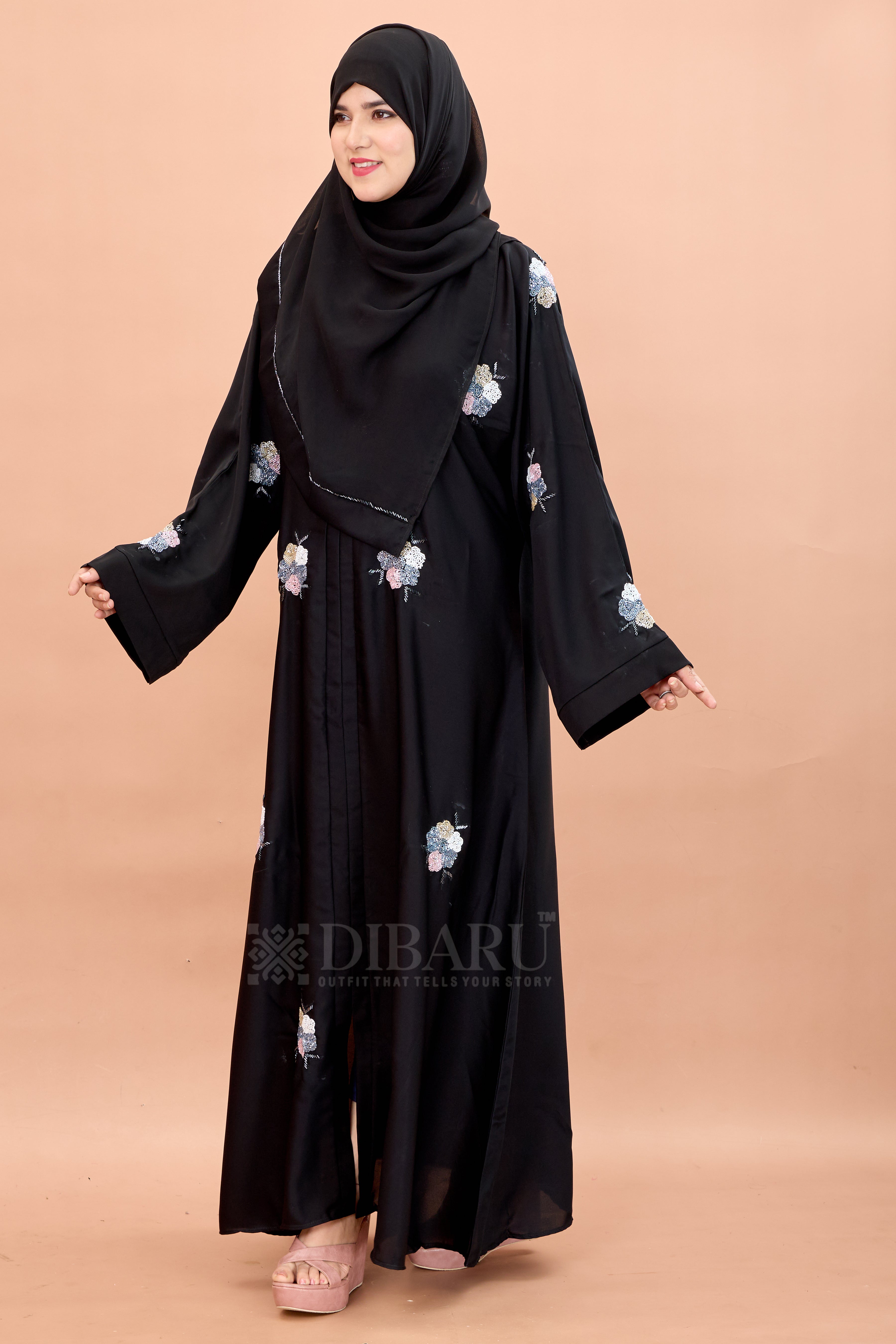 V Neck 5 Color Flower Hand Work With Plazo Sleeve Made Up Of Imported Nida Fabric Full Lenght Designer Aabya For Womens And Girls