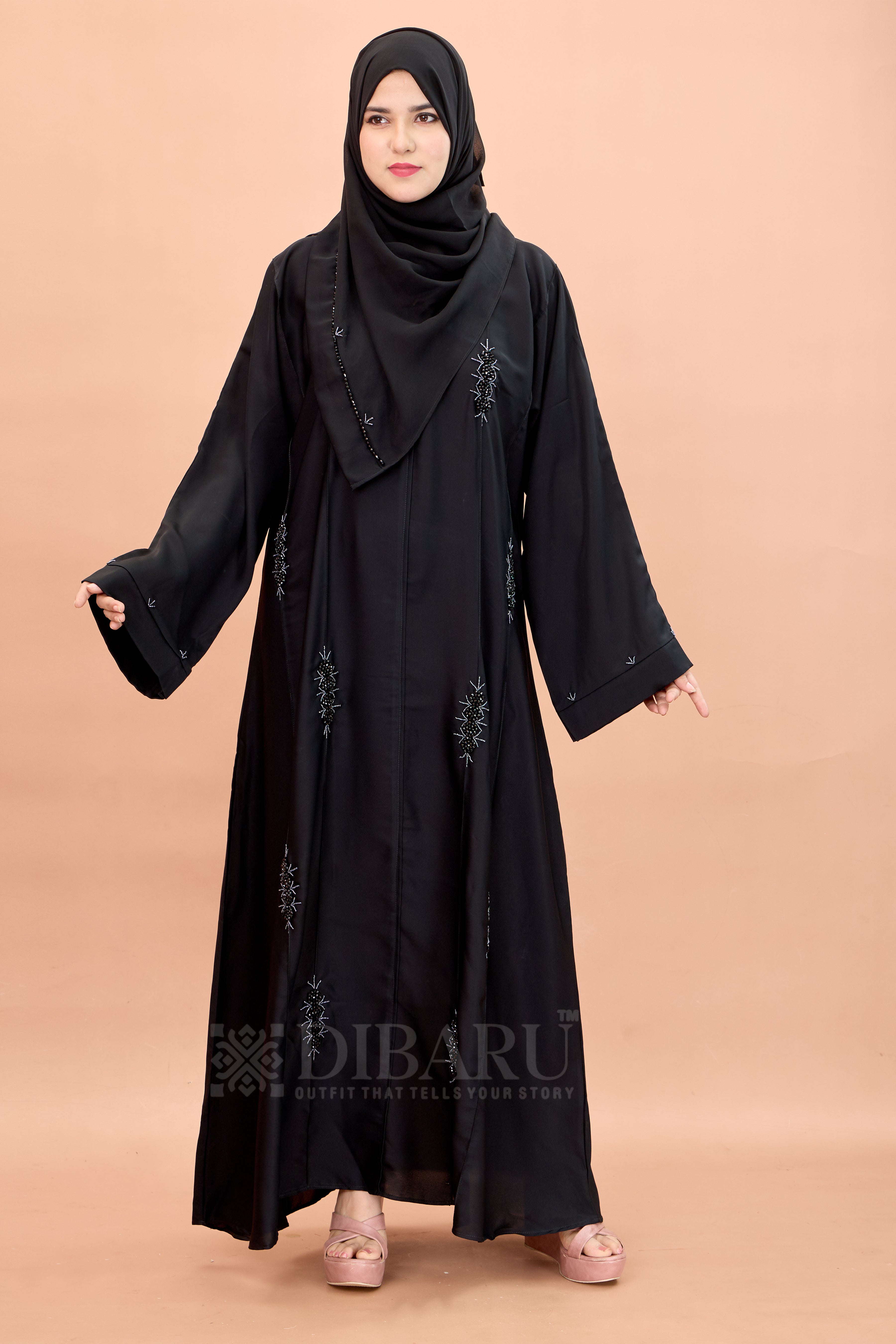 V Neck 4 Pintex Round and Arrow Flower Hand Work With Plazo Sleeve Made Up Of Imported Nida Fabric Full Lenght Designer Aabya For Womens And Girls