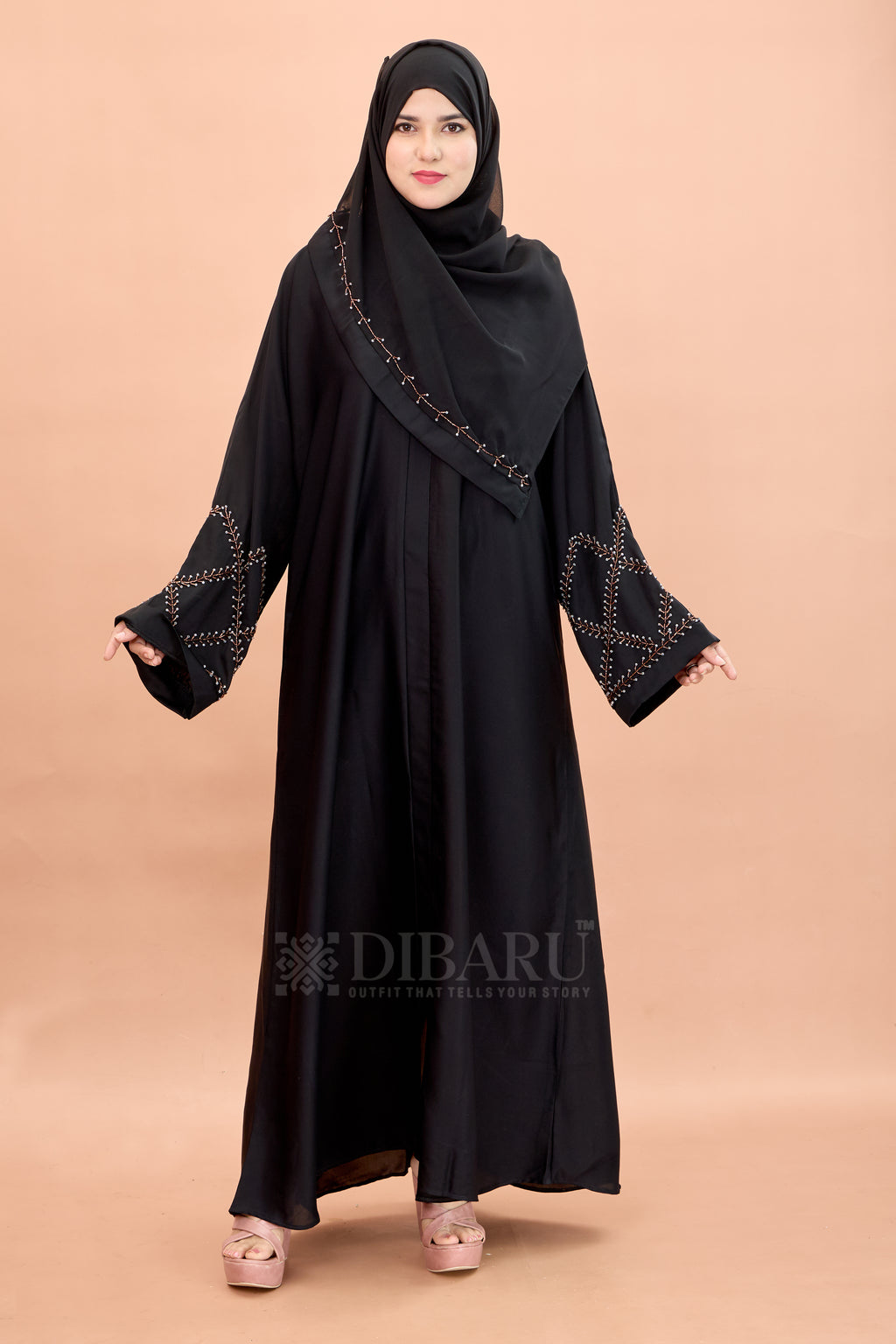 V Neck Square Pattern Cutdana Hand Work With Plazo Sleeve Made Up Of Imported Nida Fabric Full Lenght Designer Aabya For Womens And Girls