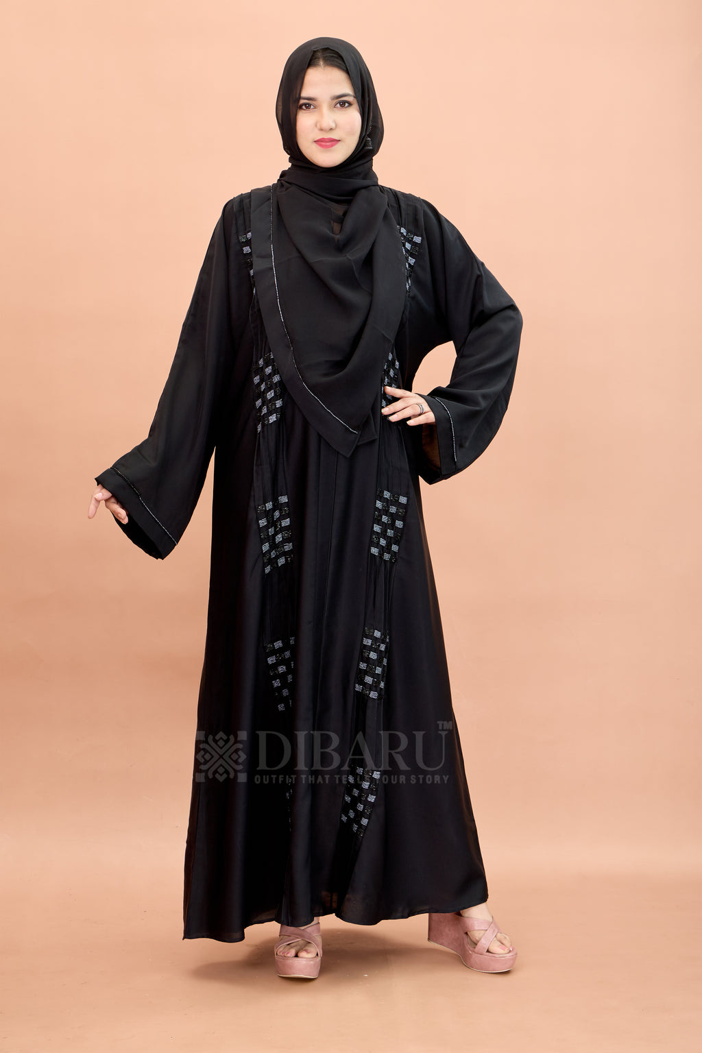 V Neck 10 Pintex small Square Hand Work With Plazo Sleeve Made Up Of Imported Nida Fabric Full Lenght Designer Aabya For Womens And Girls