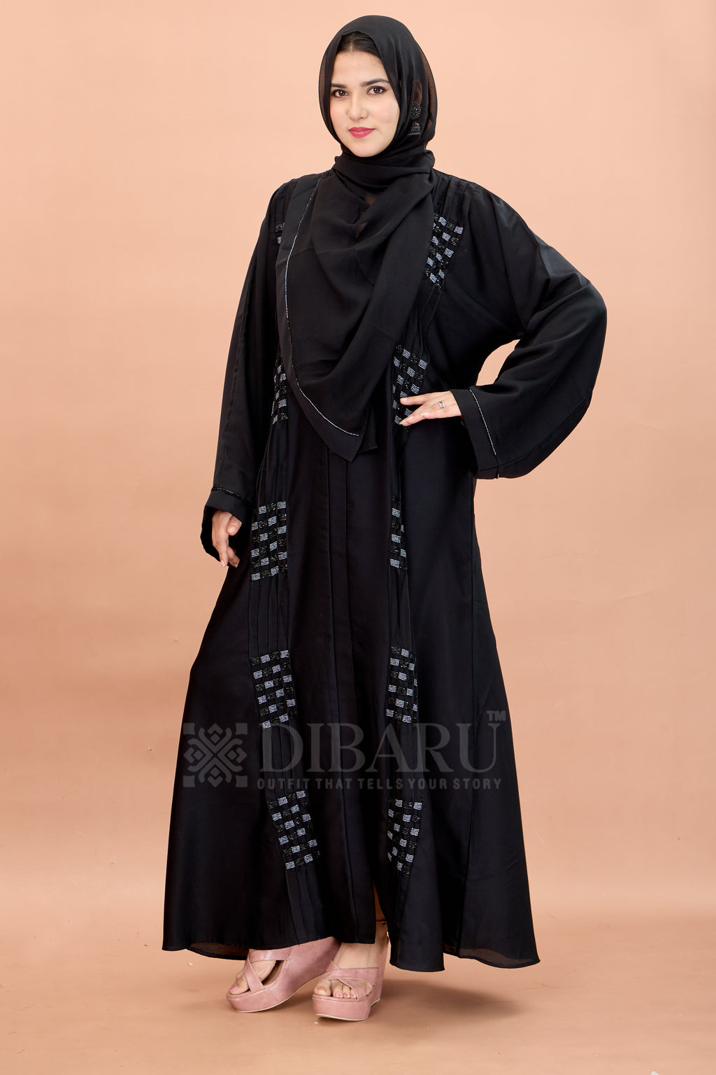 V Neck 10 Pintex small Square Hand Work With Plazo Sleeve Made Up Of Imported Nida Fabric Full Lenght Designer Aabya For Womens And Girls