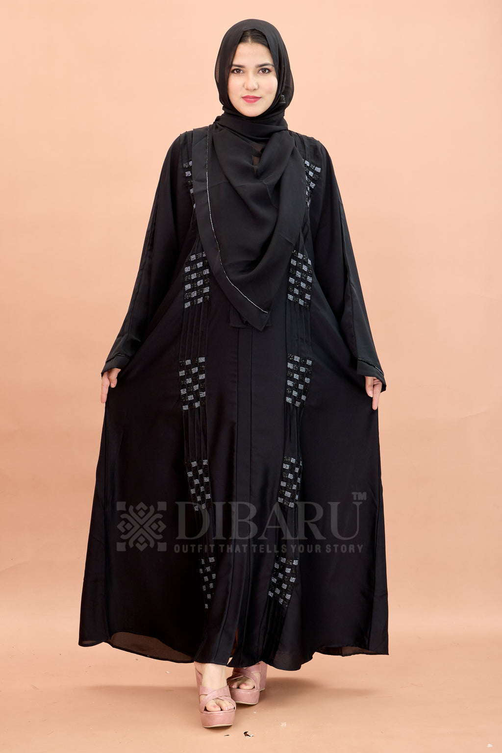 V Neck 10 Pintex small Square Hand Work With Plazo Sleeve Made Up Of Imported Nida Fabric Full Lenght Designer Aabya For Womens And Girls