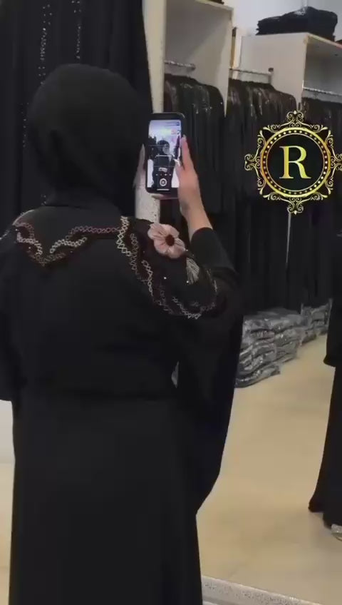 Women’s Imported Zoom Fabric Stylish Jacket-Style Work Abaya